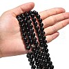 Natural Black Agate Beads Strands G-G391-8mm-01-5