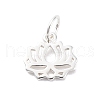 925 Sterling Silver Hollow Lotus Flower Charms STER-D301-01S-1