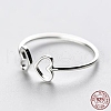 Sterling Silver Double Heart Open Cuff Ring for Women HEAR-PW0001-089S-2