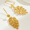 Stainless Steel Alloy Hollow Leaf Hoop Earrings IR7721-5