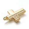 Brass Micro Pave Clear Cubic Zirconia Pendants ZIRC-B002-20G-3