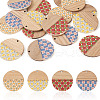 Beadthoven 16Pcs 4 Colors Printed Resin & Wood Pendants WOOD-BT0001-13-9