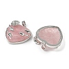 Natural Rose Quartz Heart Pendants G-S391-01P-G-2