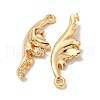 Brass Micro Pave Clear Cubic Zirconia Pendants KK-K378-18G-2