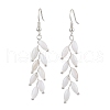 Dyed Natural Shell Beaded Dangle Earrings for Women EJEW-TA00549-1