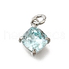 Brass Glass Charms KK-V011-35P-A-1