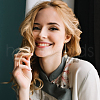 ANATTASOUL 2 Pairs 2 Style Cat Eye Planet & Brass Star Asymmetrical Earrings EJEW-AN0002-20-6