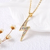 Brass Micro Pave Colorful Cubic Zirconia Pendant Necklaces for Women NJEW-D305-03G-03-1