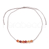 8MM Dyed Natural Banded Agate Round Braided Beaded Adjustable Necklaces for Women NJEW-JN05319-4