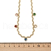 304 Stainless Steel Rope Chain Colorful Cubic Zirconia Tassel Necklaces for Women NJEW-V015-01G-A-2