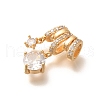 Brass Micro Pave Cubic Zirconia Pendants X-KK-C085-12G-2