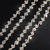 Globleland 3.7M Flower Glass Rhinestone and Iron Cup Chain DIY-GL0006-10-1