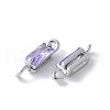 Brass Pave Cubic Zirconia Connector Charms KK-F892-53P-11-2