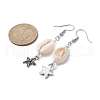 Natural Shell Dangle Earrings EJEW-JE05441-03-3