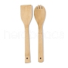 2Pcs Bamboo Spoons & Forks AJEW-XCP0002-91-2