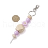 Wood & Acrylic & Silicone Beaded Keychain KEYC-JKC00798-4