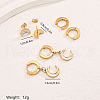 3 Pairs 304 Stainless Steel Moon Stud Earring Sets TZ7718-1-2