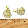 Brass Micro Pave Clear Cubic Zirconia Pendants KK-H472-40G-3