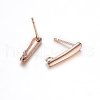 Ion Plating(IP) 304 Stainless Steel Stud Earring Findings X-STAS-H467-05RG-2