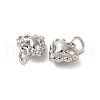 Rack Plating Brass Micro Pave Clear Cubic Zirconia Charms KK-G487-02P-2