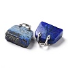 Natural Lapis Lazuli Brass Pendants KK-E274-01P-020-3