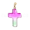 Two Tone Transparent Glass Pendants GLAA-A004-02A-1
