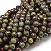 Natural Bloodstone Round Beads Strands G-P075-04-10mm-1