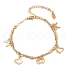 304 Stainless Steel Double Chains Multi-strand Bracelets BJEW-C019-04G-2