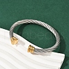 304 Stainless Steel Cuff Bangles BJEW-M136-01C-PG-3