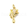 Brass Micro Pave Cubic Zirconia Pendants KK-Z102-04G-01-2