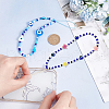 Olycraft 2Pcs 2 Style Evil Eye Glass Beaded Phone Lanyard AJEW-OC0004-10-3