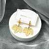 304 Stainless Steel Maple Leaf Hoop Earrings for Women EJEW-G417-04G-4