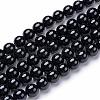 Natural Black Onyx Round Bead Strands G-T055-10mm-10-1