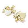 Brass Micro Pave Clear Cubic Zirconia Pendants KK-L213-017G-02-2