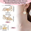 Beebeecraft 5 Pairs Rack Plating Brass Micro Pave Cubic Zirconia Earring Findings KK-BBC0011-72-2
