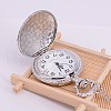 Openable Alloy Flat Round with Word Dad Pendant Necklace Quartz Pocket Watch WACH-M126-02-3