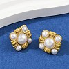304 Stainless Steel Plastic Pearl Stud Earrings EJEW-U070-03A-G-3