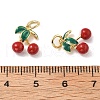 Brass Enamel Charms KK-V014-02G-3