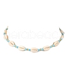 6Pcs 6 Styles Dyed Synthetic Turquoise Starfish & Natural Cowrie Shell & Glass Seed Beaded Necklaces NJEW-JN05329-6