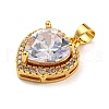 Rack Plating Brass Micro Pave Cubic Zirconia Pendants KK-H469-02G-03-2