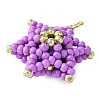 Seed Beads Beaded Charms PALLOY-MZ00286-02-3