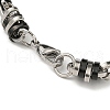Two Tone 201 Stainless Steel Oval Link Chain Bracelet BJEW-B078-22BP-3