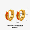 304 Stainless Steel Enamel Hoop Earrings FS-WG74D91-06-1