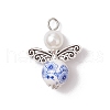 Angel Printed Porcelain Ceramic Pendants PALLOY-JF03359-05-2