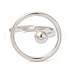 Brass Ring Open Cuff Ring for Women RJEW-G288-09P-2