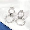 304 Stainless Steel Polymer Clay Ring Stud Earrings EJEW-V004-04P-2
