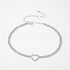 Heart Alloy Full Crystal Rhinestone Link Chain Choker Necklaces for Women FS-WGC99F9-01-2