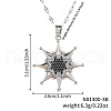 Fashionable Hip-hop Style Brass Pave Clear & Black Cubic Zirconia Star Pendant Dapped Chain Necklaces for Women Men UR9069-2-1