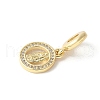 Brass Micro Pave Cubic Zirconia European Dangle Charms ZIRC-I071-24G-2