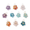 Natural Green Aventurine/Rose Quartz/Amazonite & Copper Wire Pendants PALLOY-JF03606-1